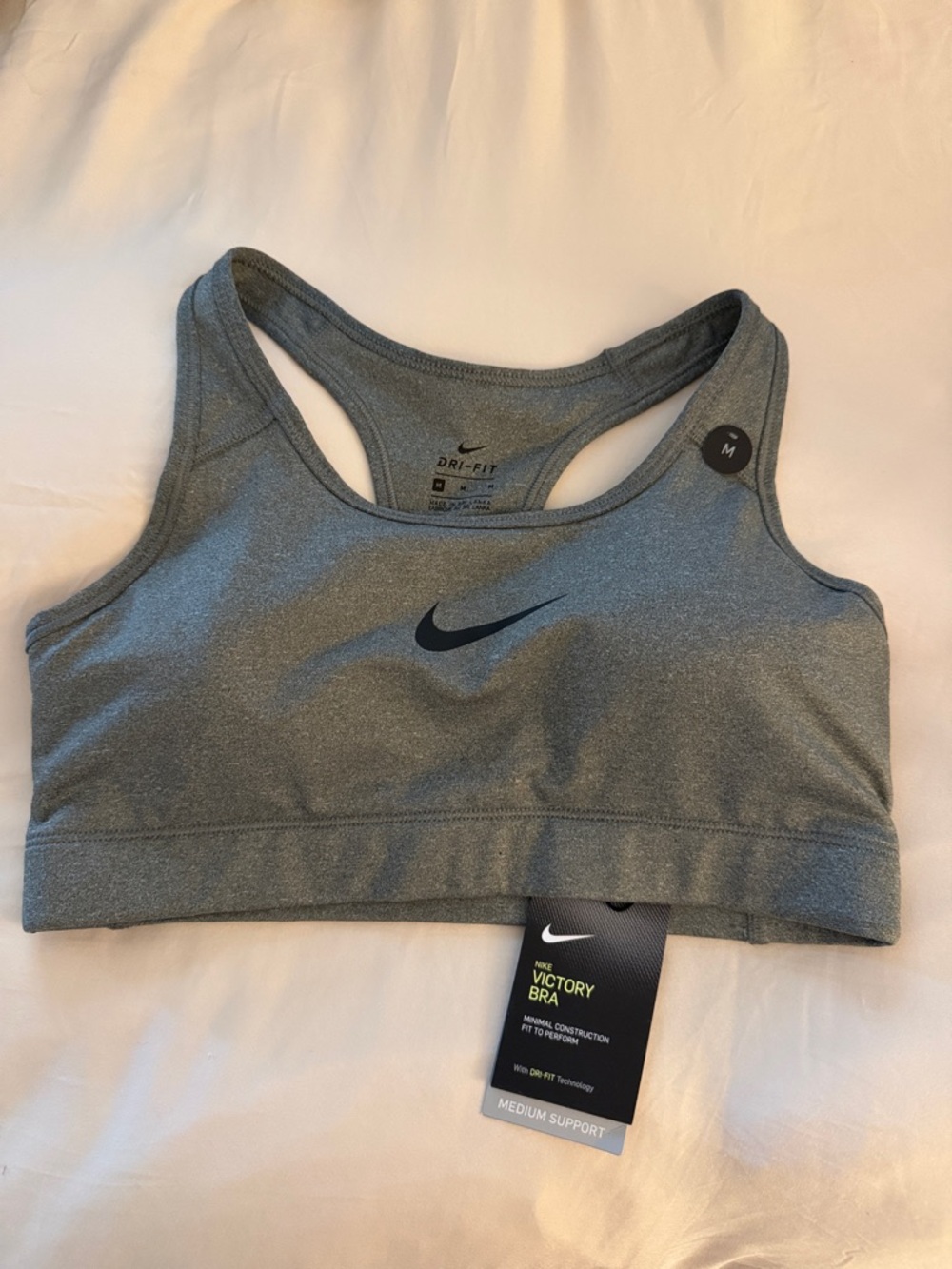 Nike Grey Dri-FIT Racerback Sports Bra
